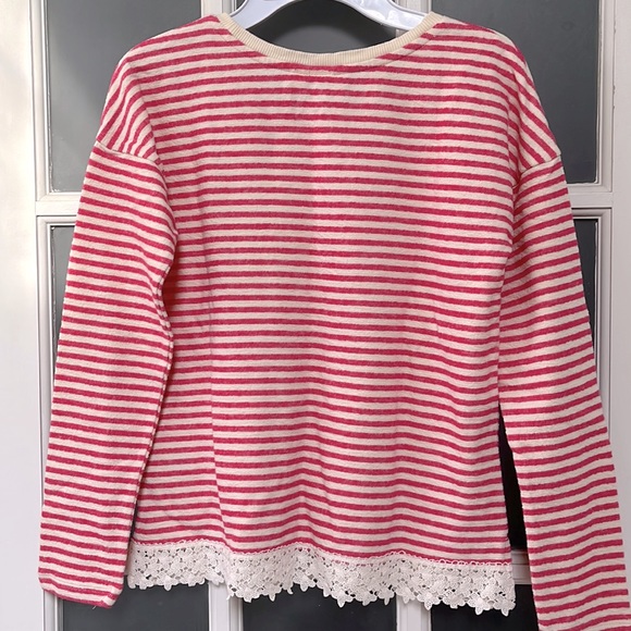 Gap Kids Long Sleeve Striped Shirt with Lace Hem, size XL (12) - Picture 4 of 4